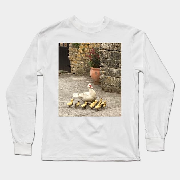 New Baby Duck Love - Maybe they're going on a chocolate Easter egg hunt or it's Mother's Day! Long Sleeve T-Shirt by Bucklandcrafts